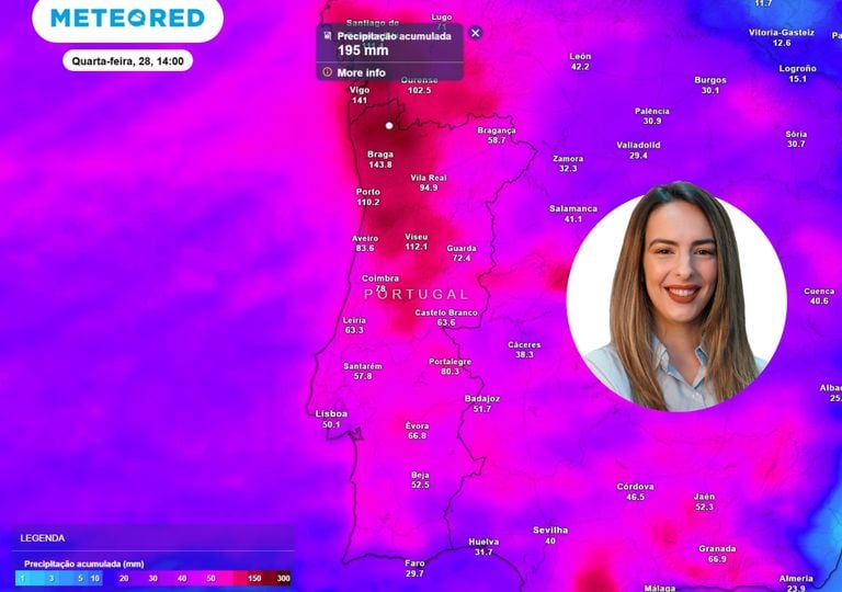 Tempestade Joseph: Joana Campos alerta para as &aacute;reas onde a precipita&ccedil;&atilde;o ultrapassar&aacute; os 190 mm nas pr&oacute;ximas 48 horas