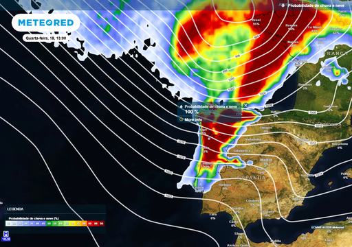 Tempestade Pedro: aproxima-se uma frente atl&acirc;ntica que deixar&aacute; chuva em todas estas zonas amanh&atilde; a partir das 9 horas