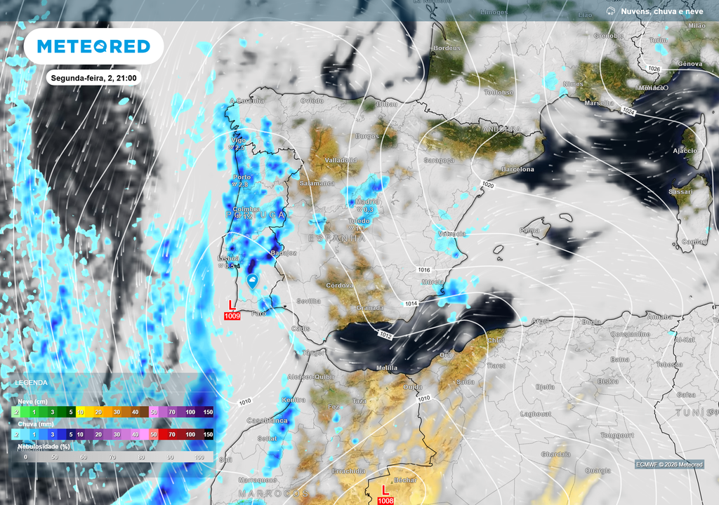 Ao longo do dia de hoje, segunda-feira, espera-se uma persistência da chuva, por vezes forte, em vários pontos de Norte a Sul do país.