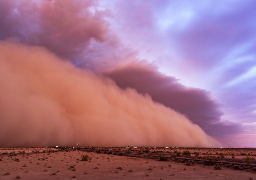 tempestades de arena y polvo