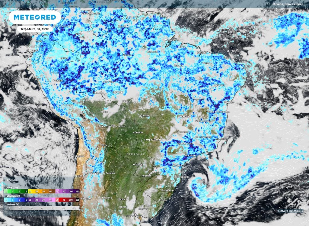 Chuvas afetam as 5 regiões do Brasil deixando vários estados sob risco de chuvas intensas e tempestades.
