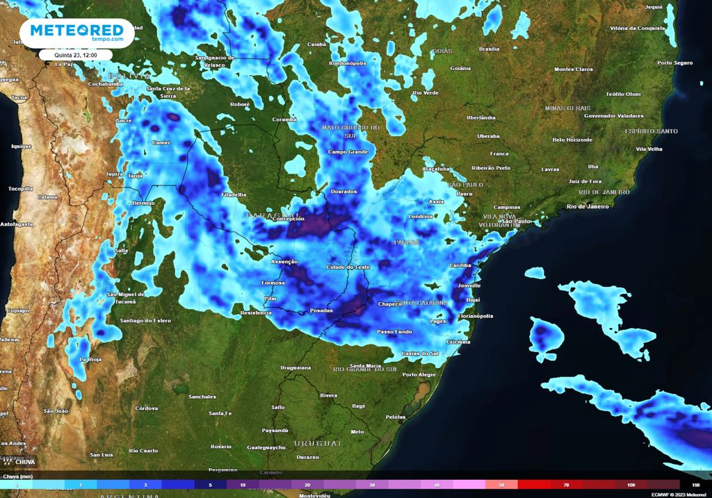 alerta de chuvas no Sul