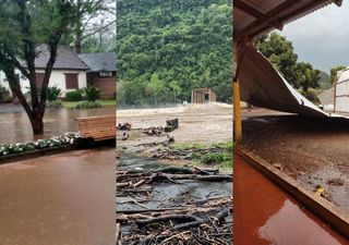 Tempestades severas e grandes volumes de chuva causaram muita destruição na região Sul. Confira as imagens