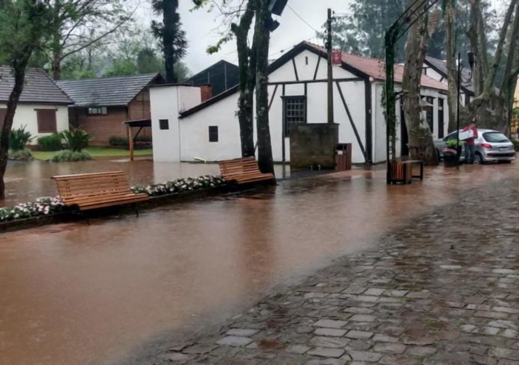 Ponto de alagamento registrado em Ivoti, no Rio Grande do Sul