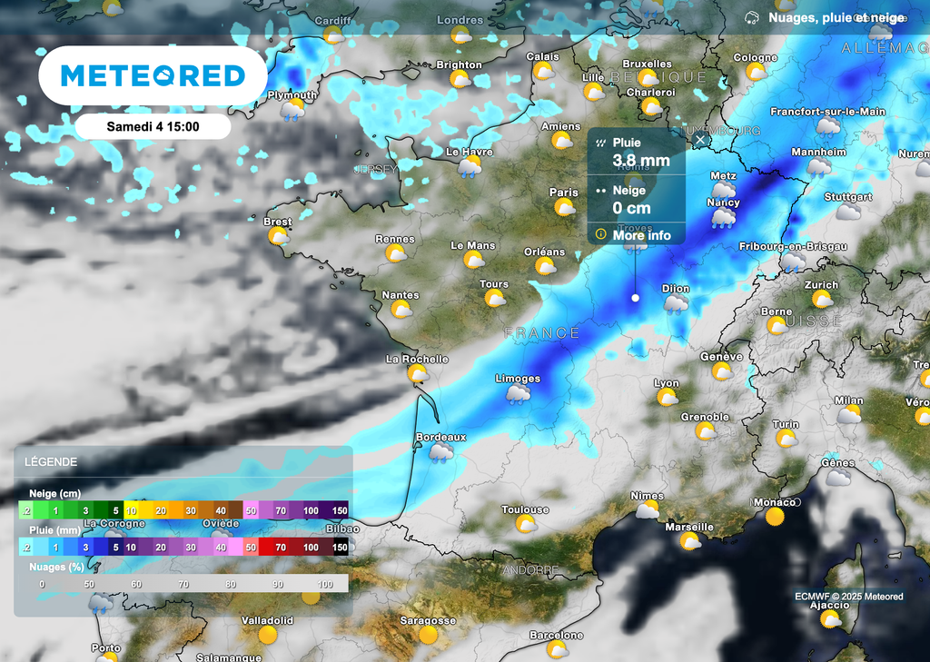 Une perturbation active travesera le pays samedi.