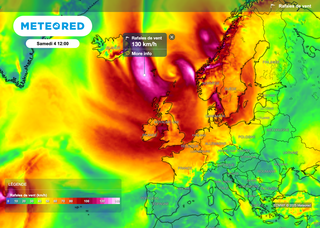La tempête Amy circule sur le nord des îles Britanniques.