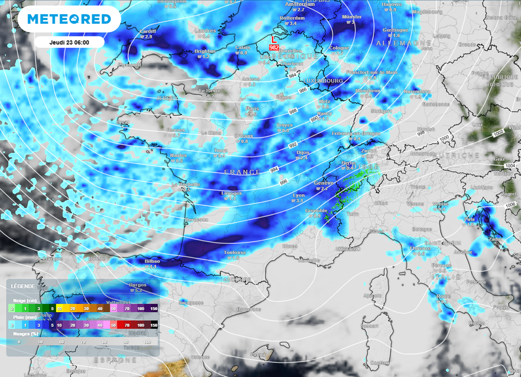C'est la dépression qui circulera sur le nord de la France qui sera responsable des vents tempétueux jeudi.