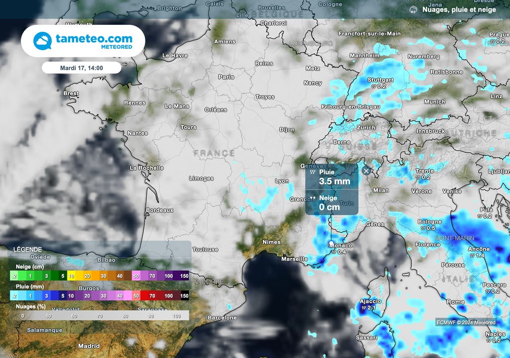 Météo instable sur le sud-est de la France ce mardi après-midi.