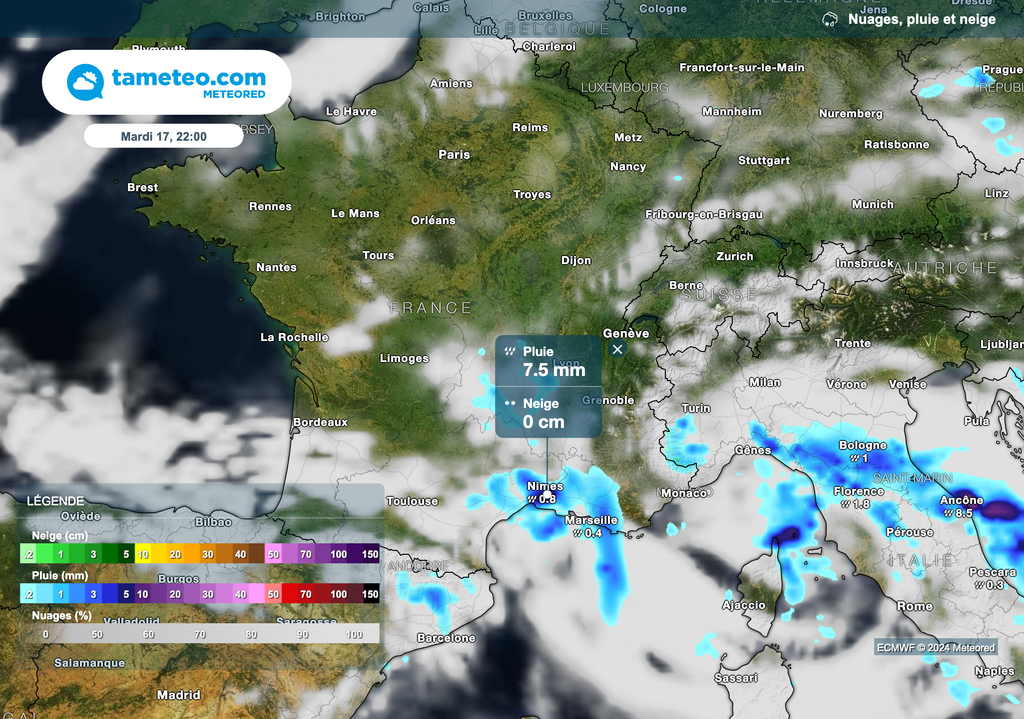 Des averses attendues ce soir sur le Languedoc-Roussillon.