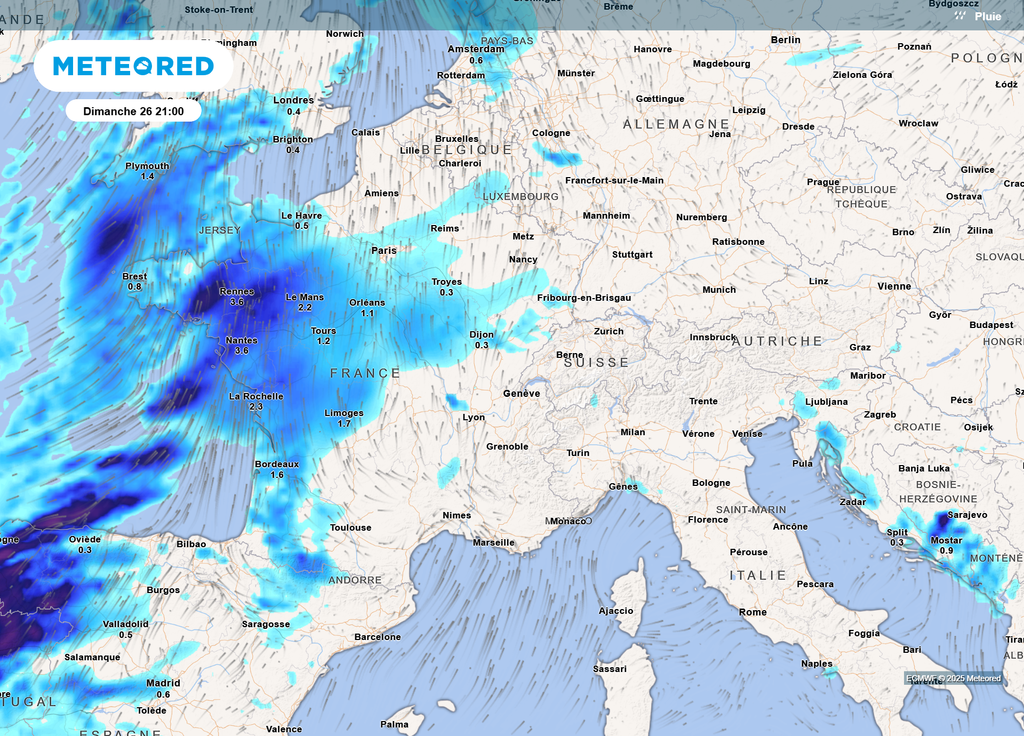 Pluies dimanche 21h