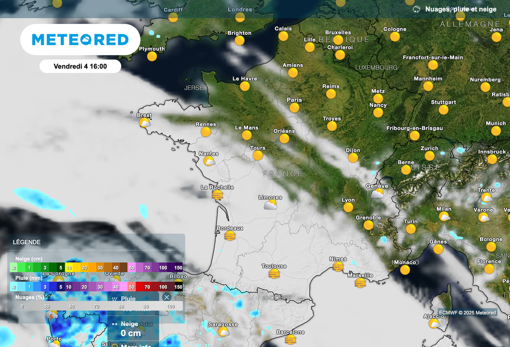 Ciel très voilé dans le sud-ouest de la France cet après-midi. Ciel très voilé dans le sud-ouest de la France cet après-midi.