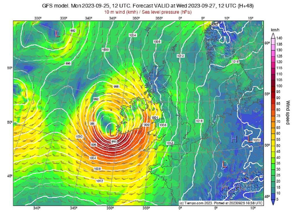 La dépression Agnès abordera l'Irlande mercredi midi avec des vents particulièrement violents. La dépression Agnès abordera l'Irlande mercredi midi avec des vents particulièrement violents.