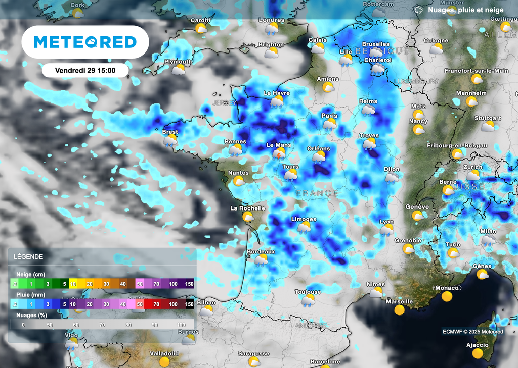 Météo très pluvieuse vendredi dans de nombreuses régions.
