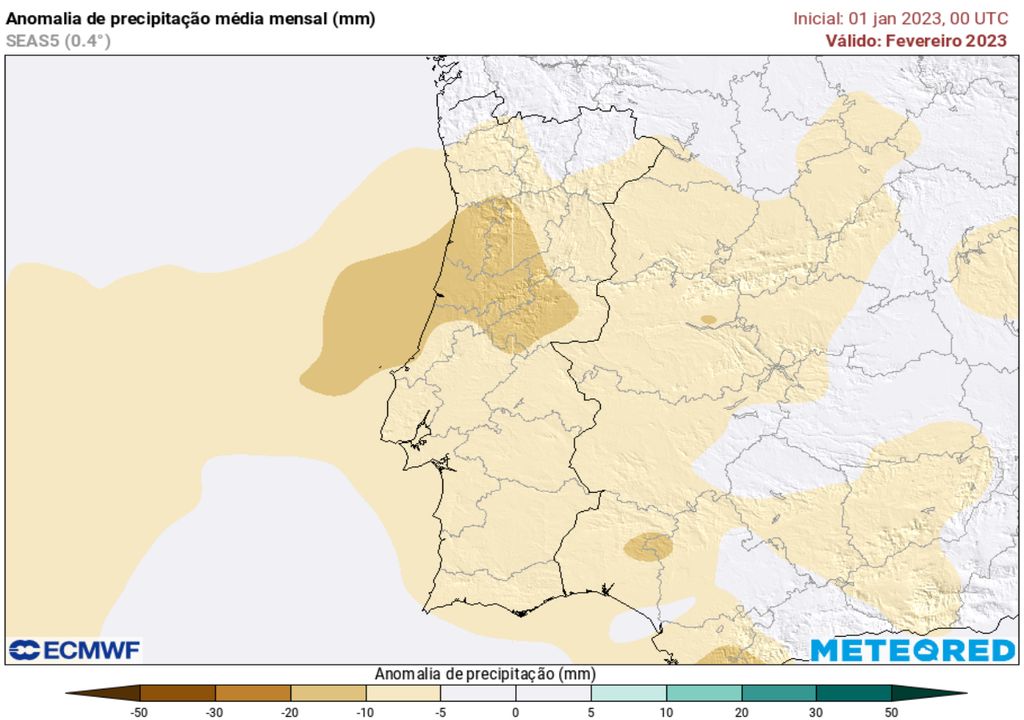 accumulation anomaly;  rain;  February;  Portugal