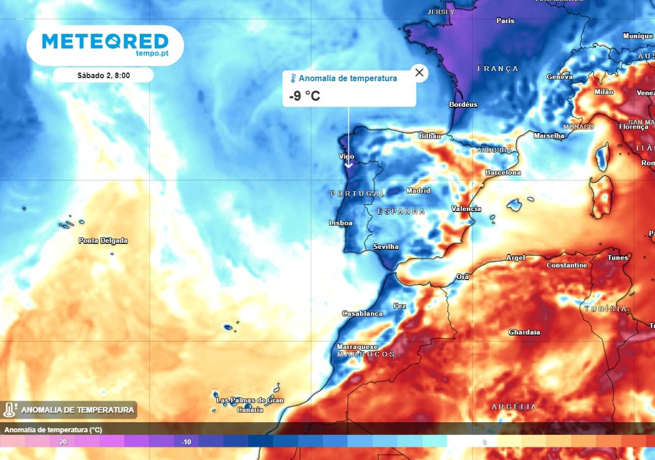 Tempo em Portugal este inverno, segundo a Meteored: mais quente do