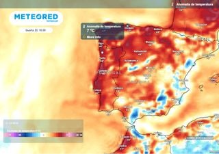 Tempo em Portugal na próxima semana: anomalias térmicas positivas em praticamente todo o país e possibilidade de chuva