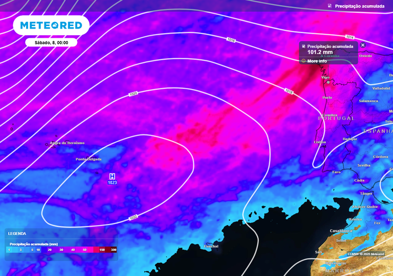 Tempo em Portugal na próxima semana: até 100 mm no Minho e perto de sessenta nestas regiões
