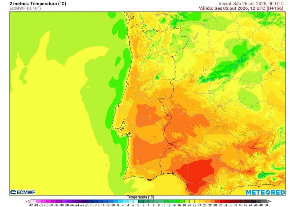 Temperatura Depois do arrefecimento associado à passagem frontal, as temperaturas deverão recuperar na sexta-feira, sobretudo no Sul, onde as máximas poderão voltar a aproximar-se dos 30 ºC.