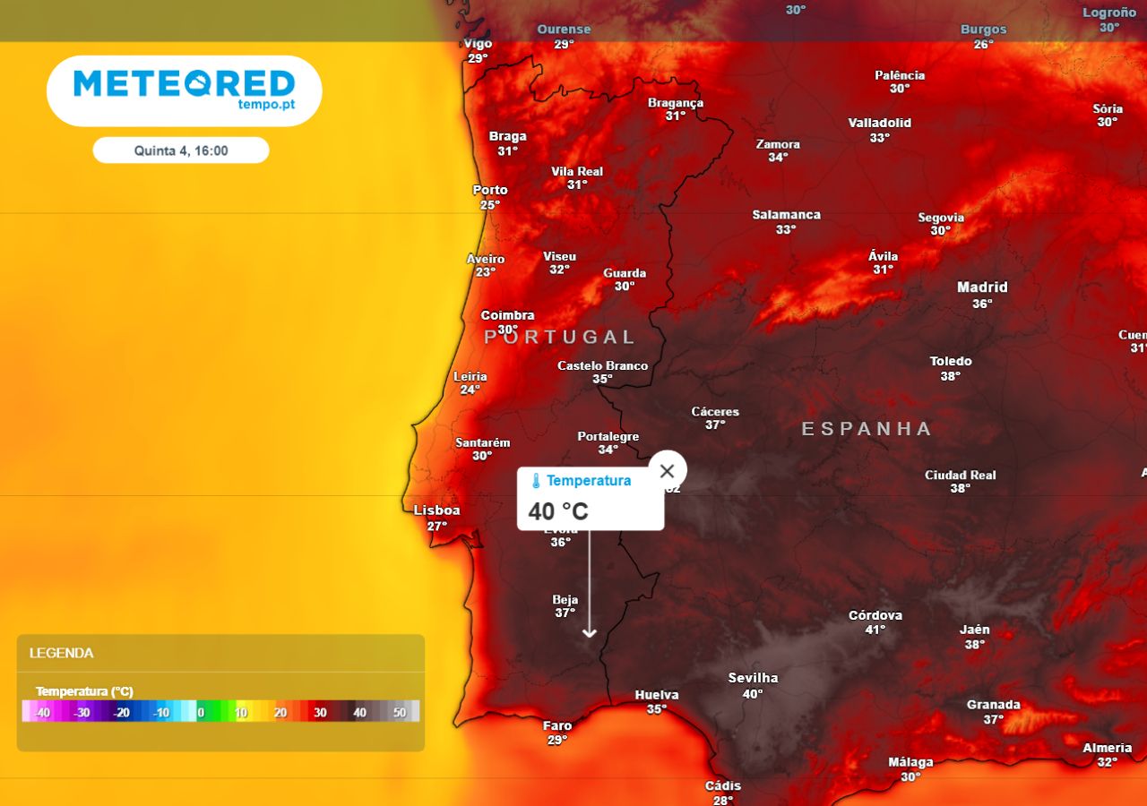 Tempo em Portugal na próxima semana haverá subida acentuada das temperaturas e prováveis 40 ºC