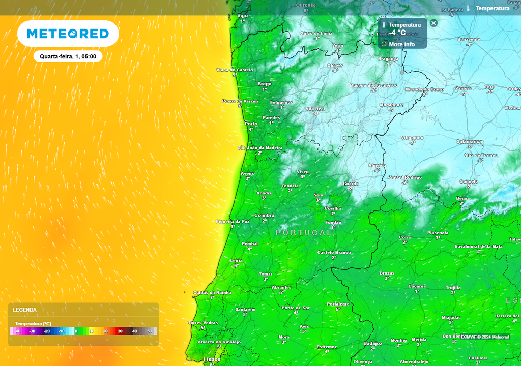 Tempo em Portugal para a Passagem de Ano e primeiros dias de 2025 frio