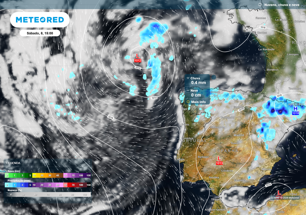 A passagem de uma depressão a noroeste de Portugal traz alguma chuva fraca ao Norte e trovoadas muito isoladas, antes do regresso do tempo estável nos dias seguintes.