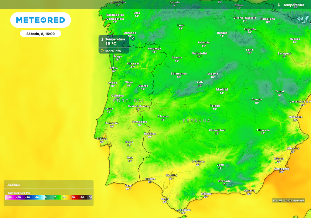 Amplitude regional em termos de temperatura do ar muito elevada, em torno dos 10 ºC.