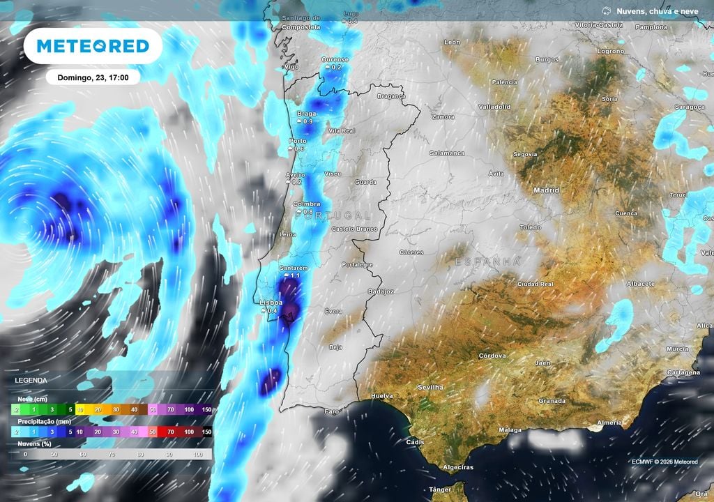 No domingo chega uma depressão a Portugal Continental, que deverá fazer-se sentir a partir das 12h.