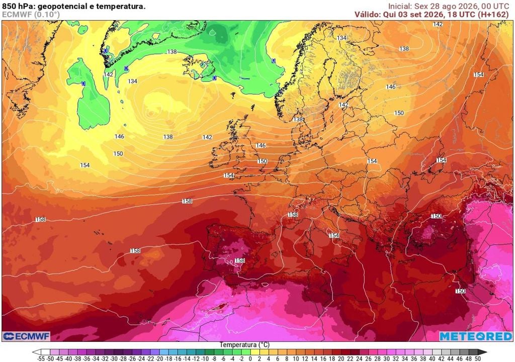 A partir de quinta-feira, 3 de setembro, poderá ocorrer uma nova subida das temperaturas, ainda mais significativa e generalizada em Portugal continental, devido à chegada de ar tropical continental (quente e seco) e ao próprio reforço da depressão térmica sobre a Península Ibérica.