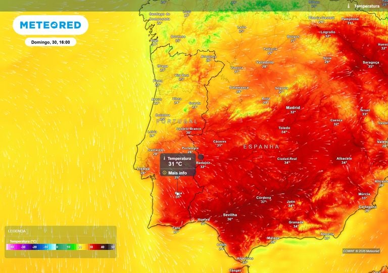 Tempo para o &uacute;ltimo fim de semana de agosto: temperaturas sobem e estas 2 cidades voltam a ultrapassar os 30 &ordm;C