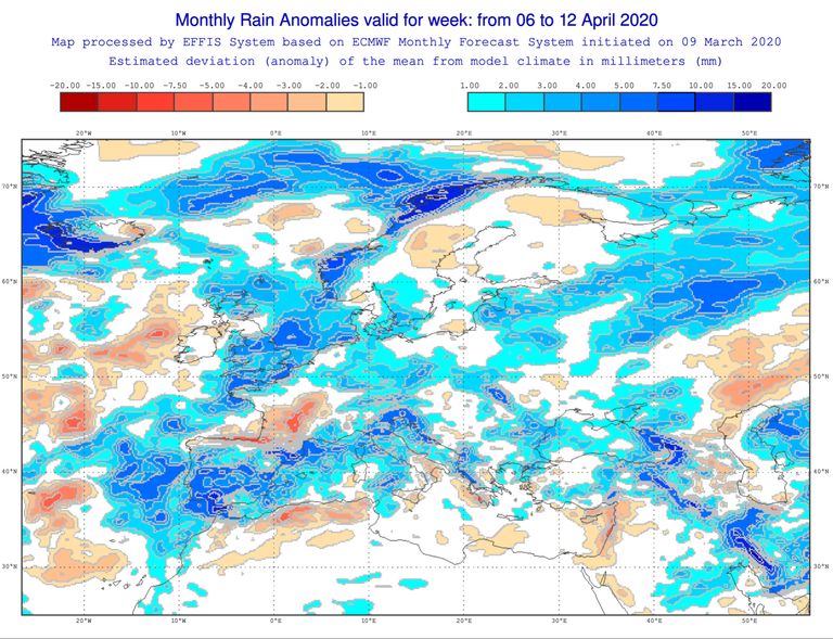 Anomalia precipitação ECMWF Anomalia precipitação ECMWF