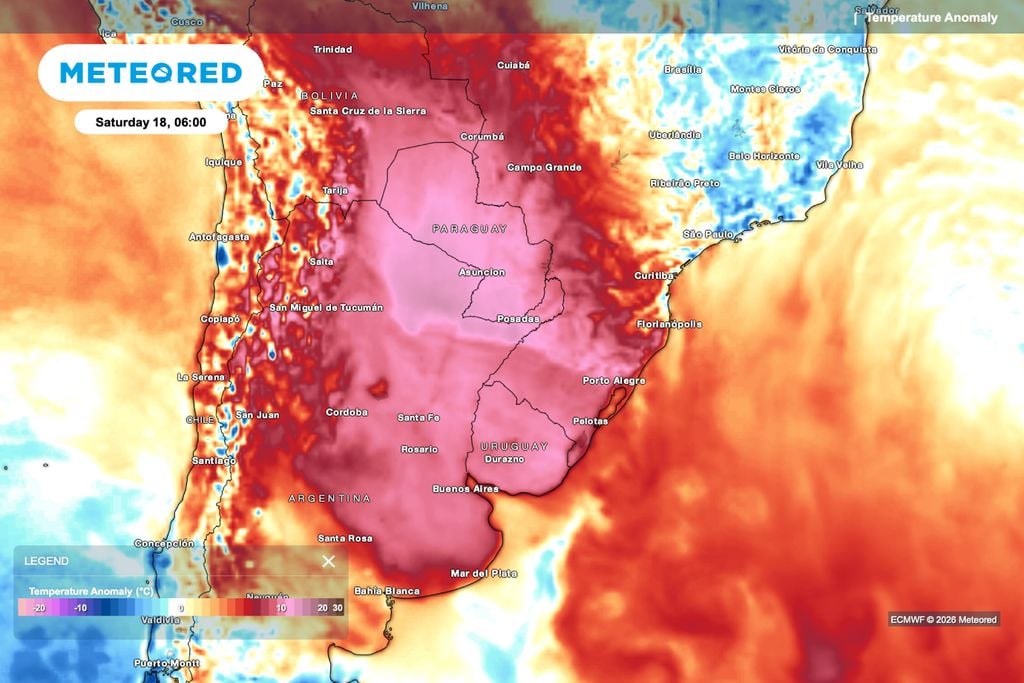 anomalia, temperatura As temperaturas podem ficar até 12°C acima da média em Porto Alegre e grande parte do Rio Grande do Sul, reforçando o ambiente quente e instável antes das tempestades.
