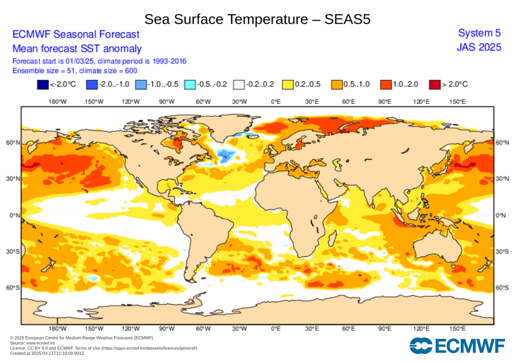 Anomalía de la temperatura superficial del mar