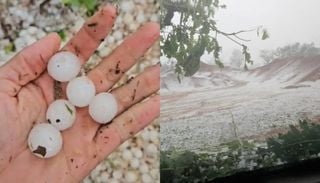 Temporais com granizo provocam alagamentos e danos em cidades de SP e MG; veja imagens