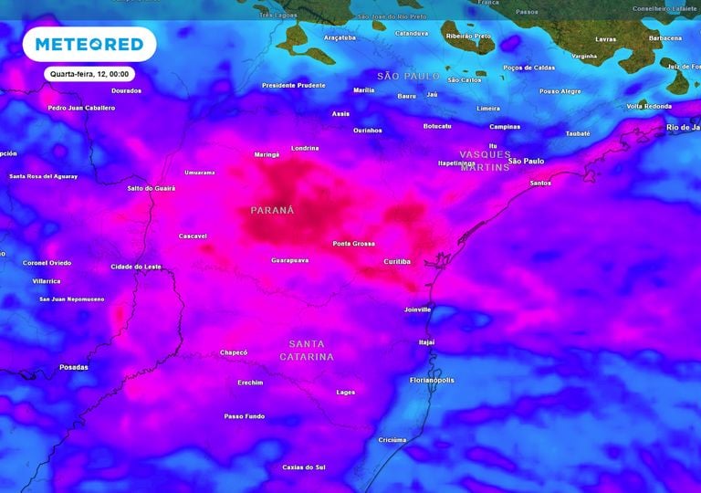 Temporais e chuva de mais de 100 mm em 24h amea&ccedil;am SC e o PR; confira o alerta