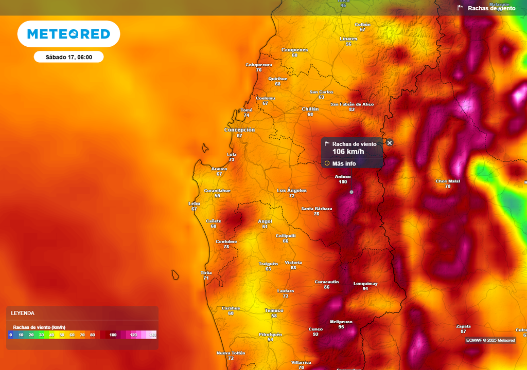 Temporal Región de Biobío, Meteored Chile
