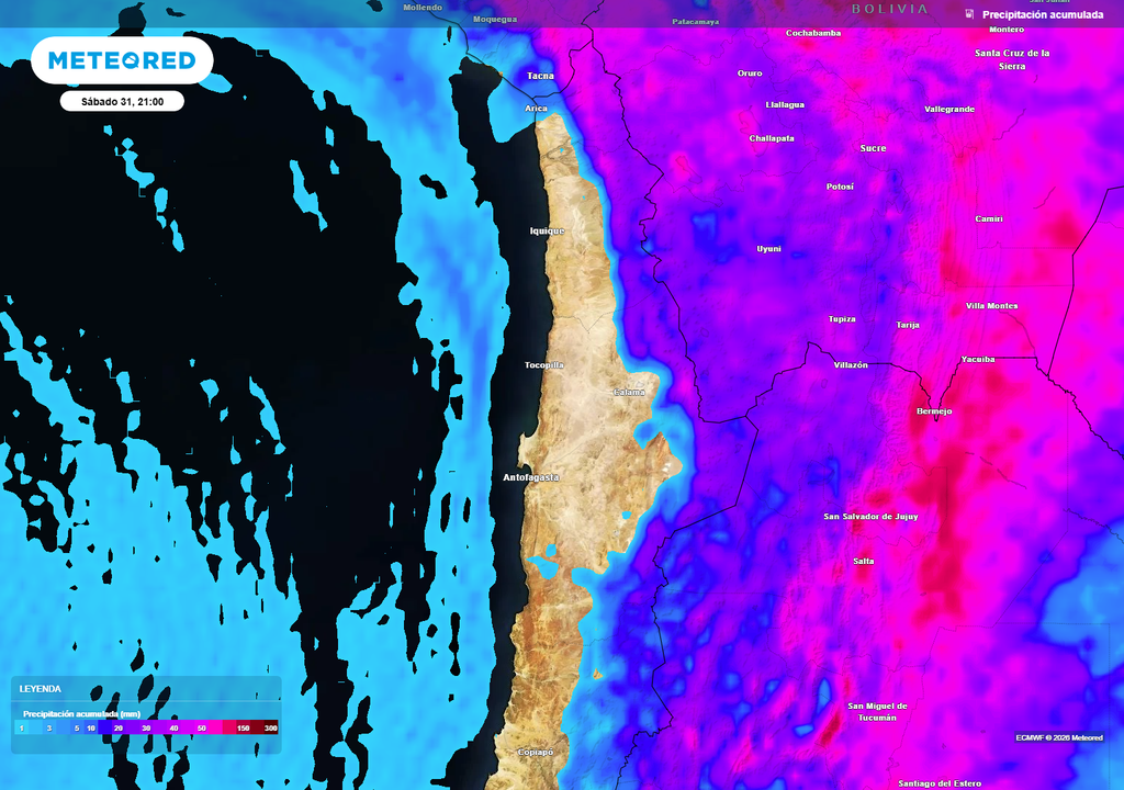 Abundantes precipitaciones se esperan en la última semana de enero, en el norte del país.
