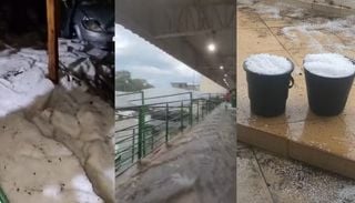 Temporal com granizo deixa estragos e desabrigados no sul de Minas Gerais