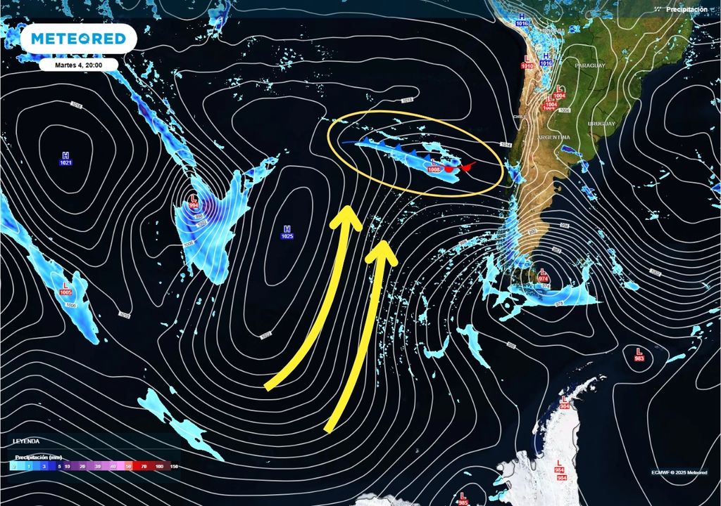 sistema frontal en formación