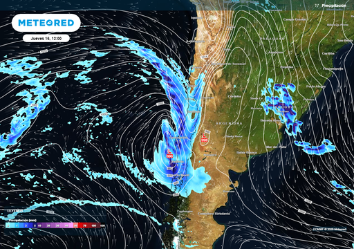 Temporal con r&iacute;o atmosf&eacute;rico azotar&aacute; a Chile centro-sur entre mi&eacute;rcoles y jueves 16: hasta 200 mm de lluvia en 48 horas