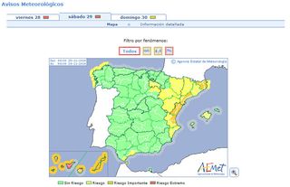 Temporal de lluvia y viento: avisos rojos y naranjas en muchos lugares