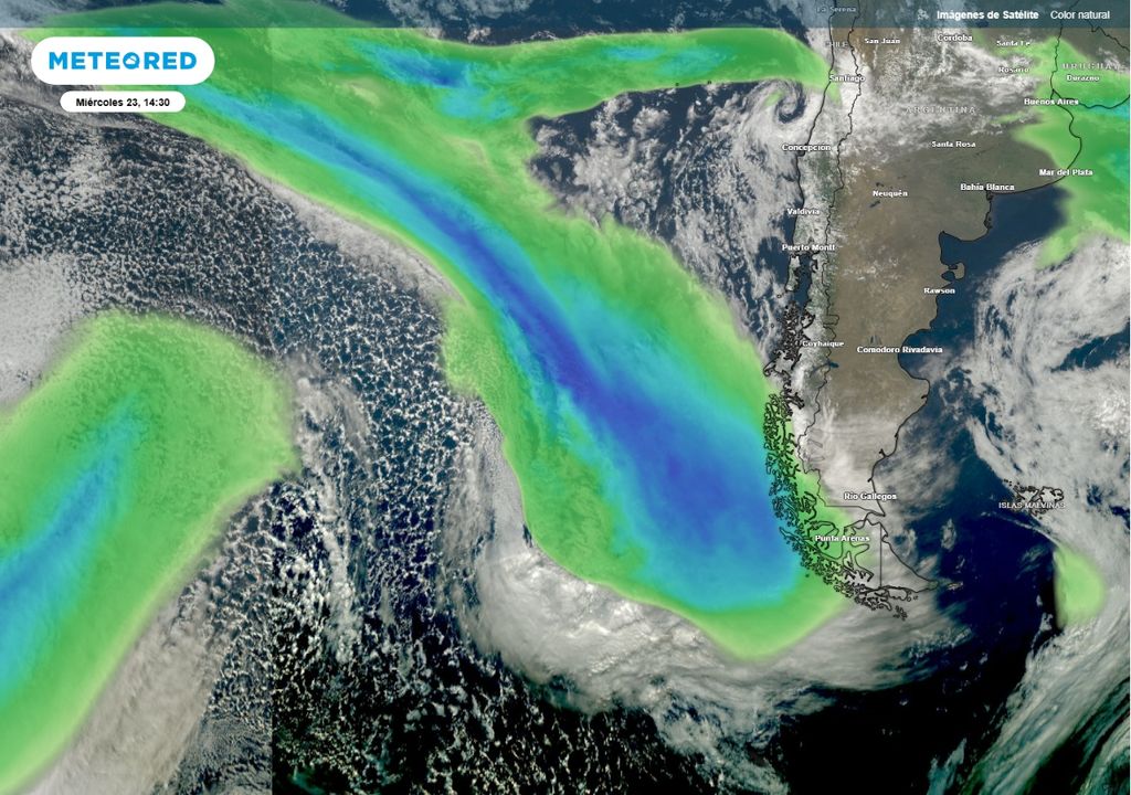 imagen satelital y río atmosférico imagen satelital y río atmosférico