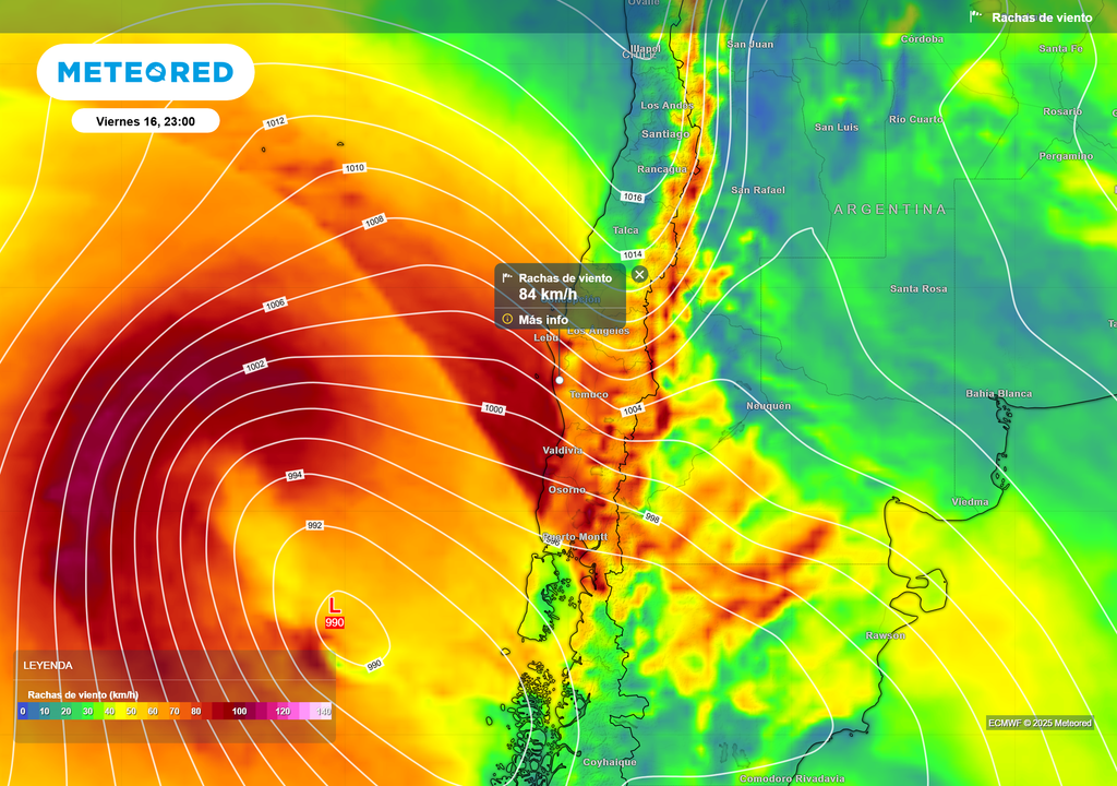 Mapa de ráfagas de viento. Mapa de ráfagas de viento.