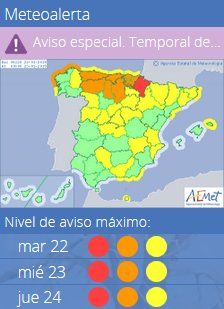 Temporal duro invernal: Nevadas en el norte y avisos rojos