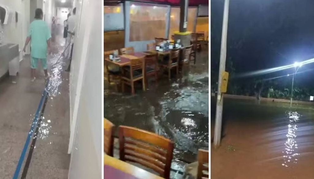 Chuva forte provocou alagamento na Santa Casa e em outros estabelecimentos em Sertãozinho (SP). Foto: Reprodução/ Redes sociais