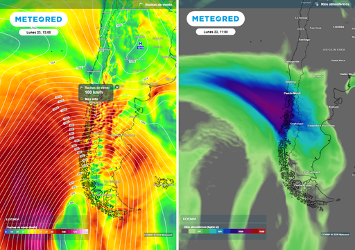 "Fuerte temporal con r&iacute;o atmosf&eacute;rico abrir&aacute; la pr&oacute;xima semana": vientos de 100 km/h y lluvias abundantes en Chile