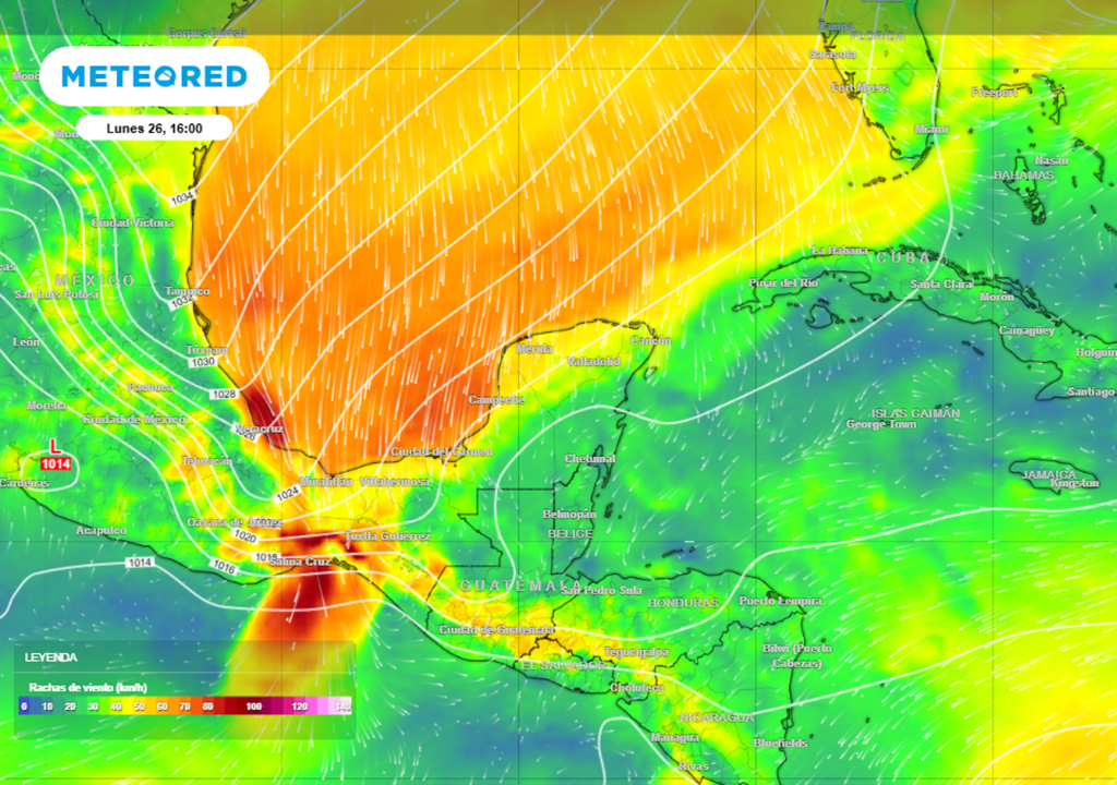 Evento de "norte" fuerte pegará en la Península de Yucatán con vientos de 60 a 80 km/h.