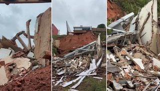 Temporal no sul de Minas Gerais derruba casas e interdita im&oacute;veis