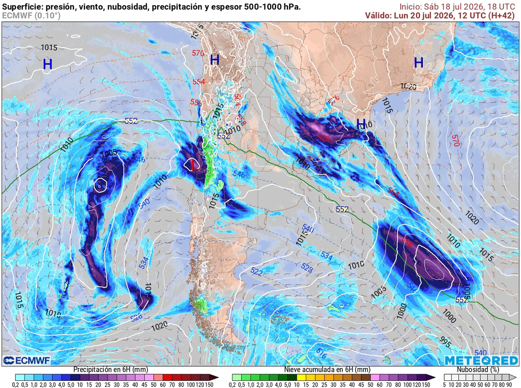 Durante el lunes en la mañana comenzarán a llegar las primeras precipitaciones.
