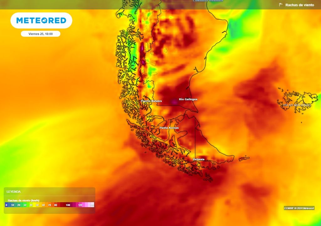 ráfagas de viento previstas