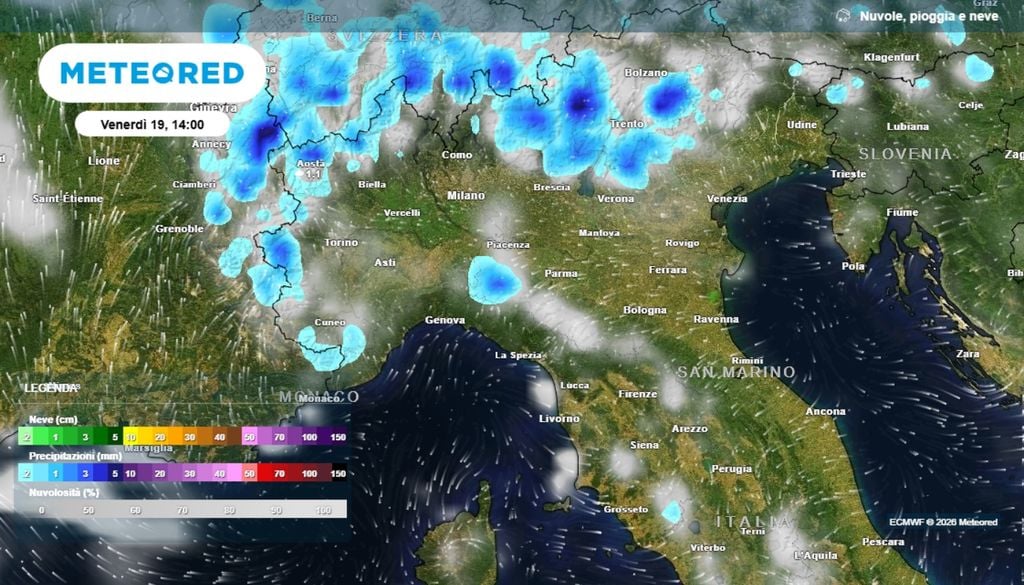 Dopo una mattinata stabile, calda e ampiamente soleggiata ovunque, puntualmente a partire dalle ore 14:00, si formeranno dei temporali sulle zone montuose e sulle pianure adiacenti del Piemonte centro-settentrionale, della Lombardia, dell'alto Veneto e del Trentino.